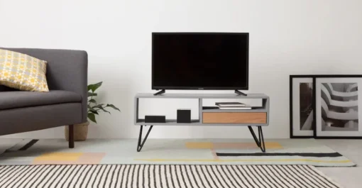 Mueble multimedia Ukan – Gris y roble