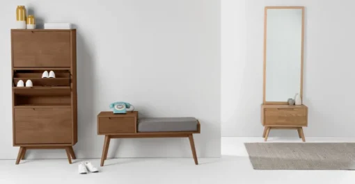Mueble zapatero Jenson – Roble oscuro