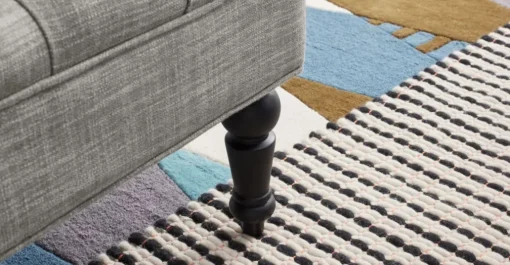 Otomana Bouji – Mezcla de lino color gris