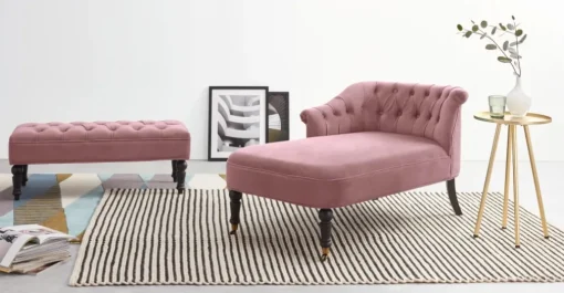 Otomana Bouji – Terciopelo rosa empolvado