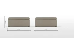 Otomana para Sofá Modular Victor – Gris Agata