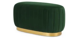 Puf Alargado con Base de Acero Inoxidable Adie – Verde Pino