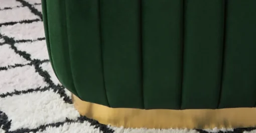 Puf Alargado con Base de Acero Inoxidable Adie – Verde Pino