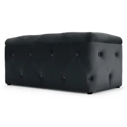 Puf con Almacenaje Rectangular Hampton – Gris Medianoche