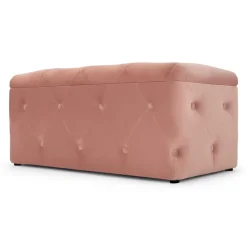 Puf con Almacenaje Rectangular Hampton – Rosa Palo