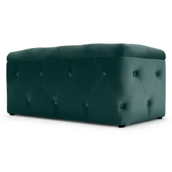 Puf con Almacenaje Rectangular Hampton – Azul Espuma de Mar