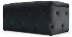 Puf con Almacenaje Rectangular Hampton – Gris Medianoche