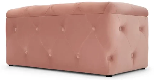Puf con Almacenaje Rectangular Hampton – Rosa Palo