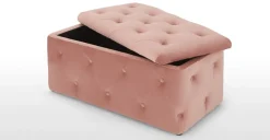 Puf con Almacenaje Rectangular Hampton – Rosa Palo