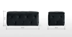 Puf con Almacenaje Rectangular Hampton – Gris Medianoche