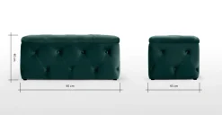 Puf con Almacenaje Rectangular Hampton – Azul Espuma de Mar