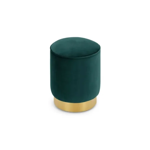 Puf con Base de Acero Inoxidable Hetherington – Azul Mar