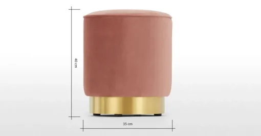 Puf con Base de Acero Inoxidable Hetherington – Palo Rosa