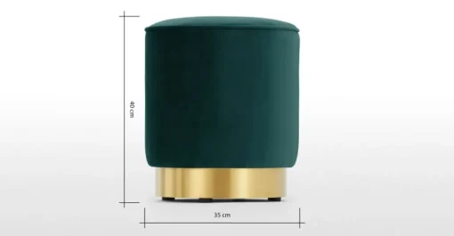Puf con Base de Acero Inoxidable Hetherington – Azul Mar