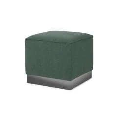 Puf Cuadrado Hetherington – Verde con Base Níquel