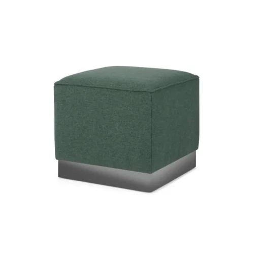 Puf Cuadrado Hetherington – Verde con Base Níquel