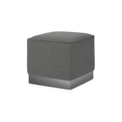 Puf Cuadrado Hetherington – Gris con Base Níquel