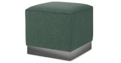 Puf Cuadrado Hetherington – Verde con Base Níquel