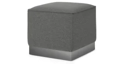 Puf Cuadrado Hetherington – Gris con Base Níquel