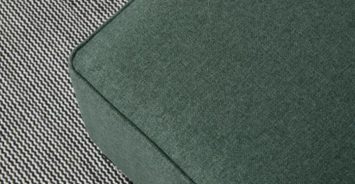 Puf Cuadrado Hetherington – Verde con Base Níquel
