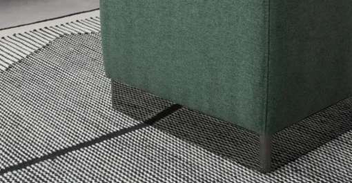 Puf Cuadrado Hetherington – Verde con Base Níquel