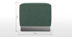 Puf Cuadrado Hetherington – Verde con Base Níquel