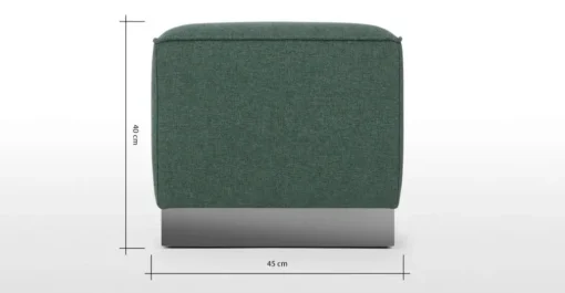 Puf Cuadrado Hetherington – Verde con Base Níquel