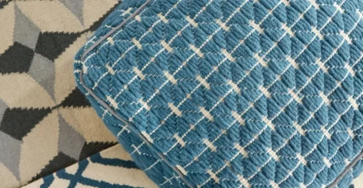 Puf Geométrico Maddox – Azul