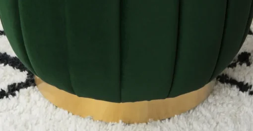 Puf Pequeño con Base de Acero Inoxidable Adie – Verde Pino