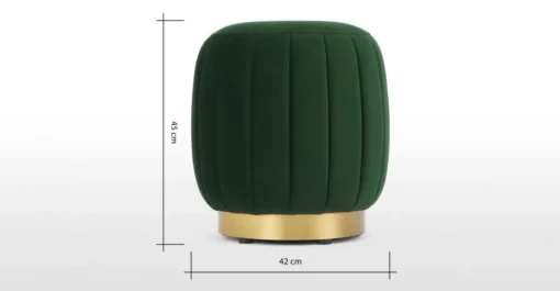Puf Pequeño con Base de Acero Inoxidable Adie – Verde Pino