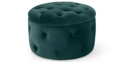 Puf Redondo Pequeño con Almacenaje Hampton – Azul Espuma de Mar