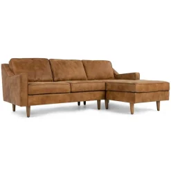 Seccional con Chaise Longue a la Derecha Dallas – Cuero Canela