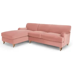 Seccional con Chaise Longue a la Izquierda Orson – Rosa Vintage