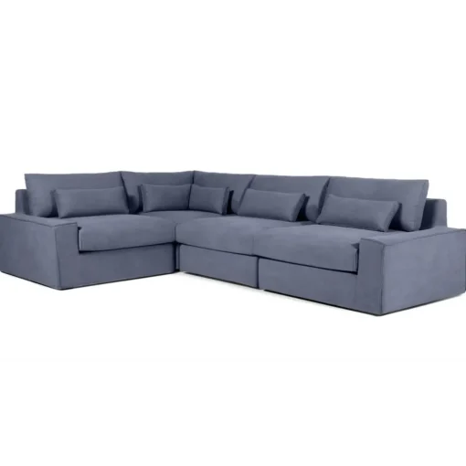 Seccional con Chaise Longue a la Izquierda Trent – Azul Lavado