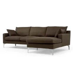 Seccional con Chaise Longue a la Derecha Mendini – Marrón Chocolate