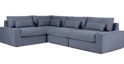 Seccional con Chaise Longue a la Izquierda Trent – Azul Lavado