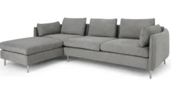 Seccional con Chaise Longue a la Izquierda Vento – Gris a Rayas