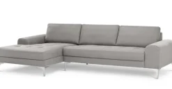 Seccional con Chaise Longue a la Izquierda Vittorio – Gris Perla