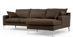 Seccional con Chaise Longue a la Derecha Mendini – Marrón Chocolate
