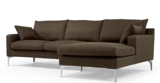 Seccional con Chaise Longue a la Derecha Mendini – Marrón Chocolate