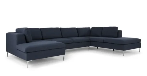 Seccional con Chaise Longue a la Derecha Monterosso – Azul Tormenta