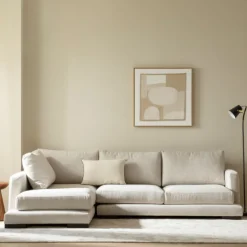 Seccional con Chaise Longue a la Izquierda Crate – Beige