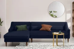 Seccional con Chaise Longue a la Izquierda Herton – Azul Tinta