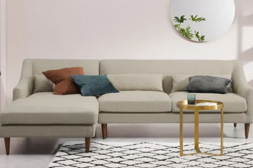 Seccional con Chaise Longue a la Izquierda Herton – Beige Cebada