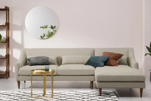 Seccional con Chaise Longue a la Izquierda Herton – Beige Cebada