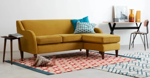 Seccional con Chaise Longue a la Derecha Helena – Cúrcuma