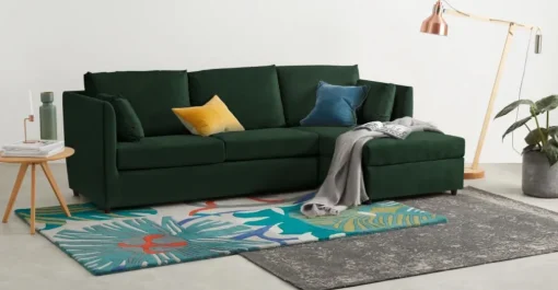 Seccional con Chaise Longue a la Derecha Milner – Verde Botella