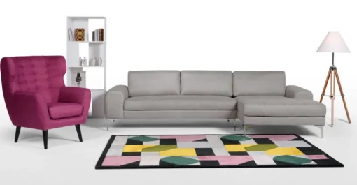 Seccional con Chaise Longue a la Derecha Vittorio – Gris Perla