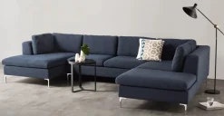 Seccional con Chaise Longue a la Derecha Monterosso – Azul Tormenta