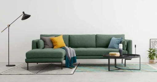 Seccional con Chaise Longue a la Izquierda Harlow – Verde